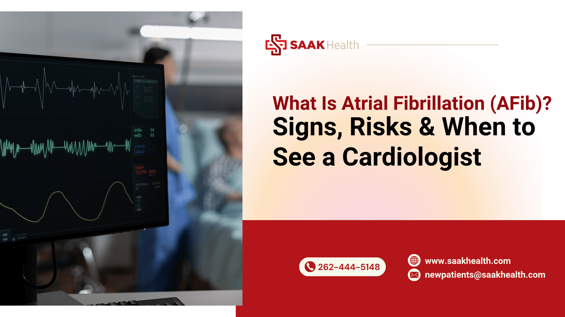 Atrial fibrillation irregular heartbeat showing abnormal heart rhythm and symptoms illustration