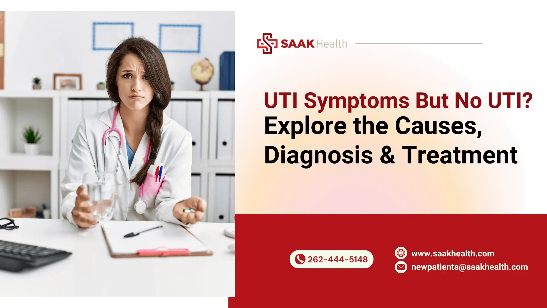 Woman experiencing UTI symptoms despite a negative urine test with bladder pain and urinary urgency